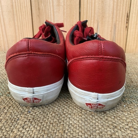 Vans 721499 Low Top Maroon Red Leather Vinyl Size 10 Mens Shoes Skater - Picture 4 of 7